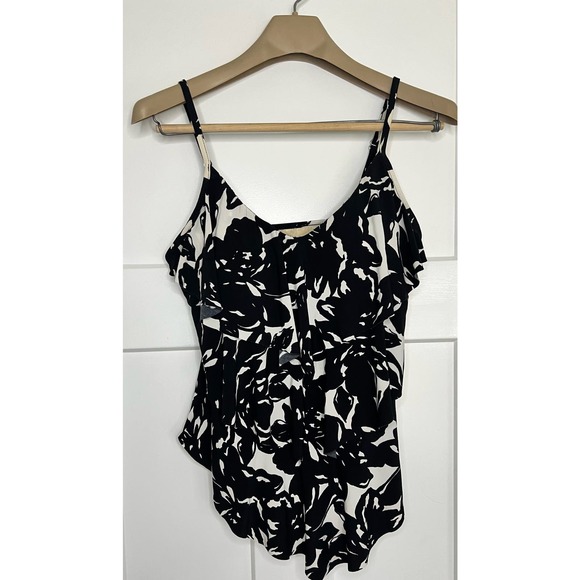 MagicSuit Swim Top Tankini Size 12‎ Black White - Picture 1 of 10